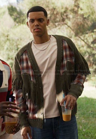 Will's mixed media cardigan on Bel-Air