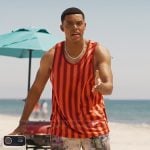Will’s striped tank top and shorts on Bel-Air