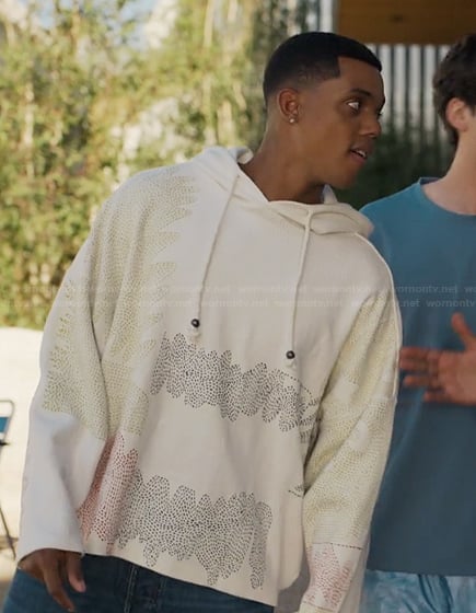 Will's white printed hoodie on Bel-Air