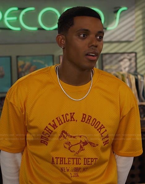 Will's yellow mesh top on Bel-Air