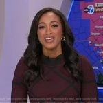 Brittany’s burgundy windowpane check dress on Good Morning America