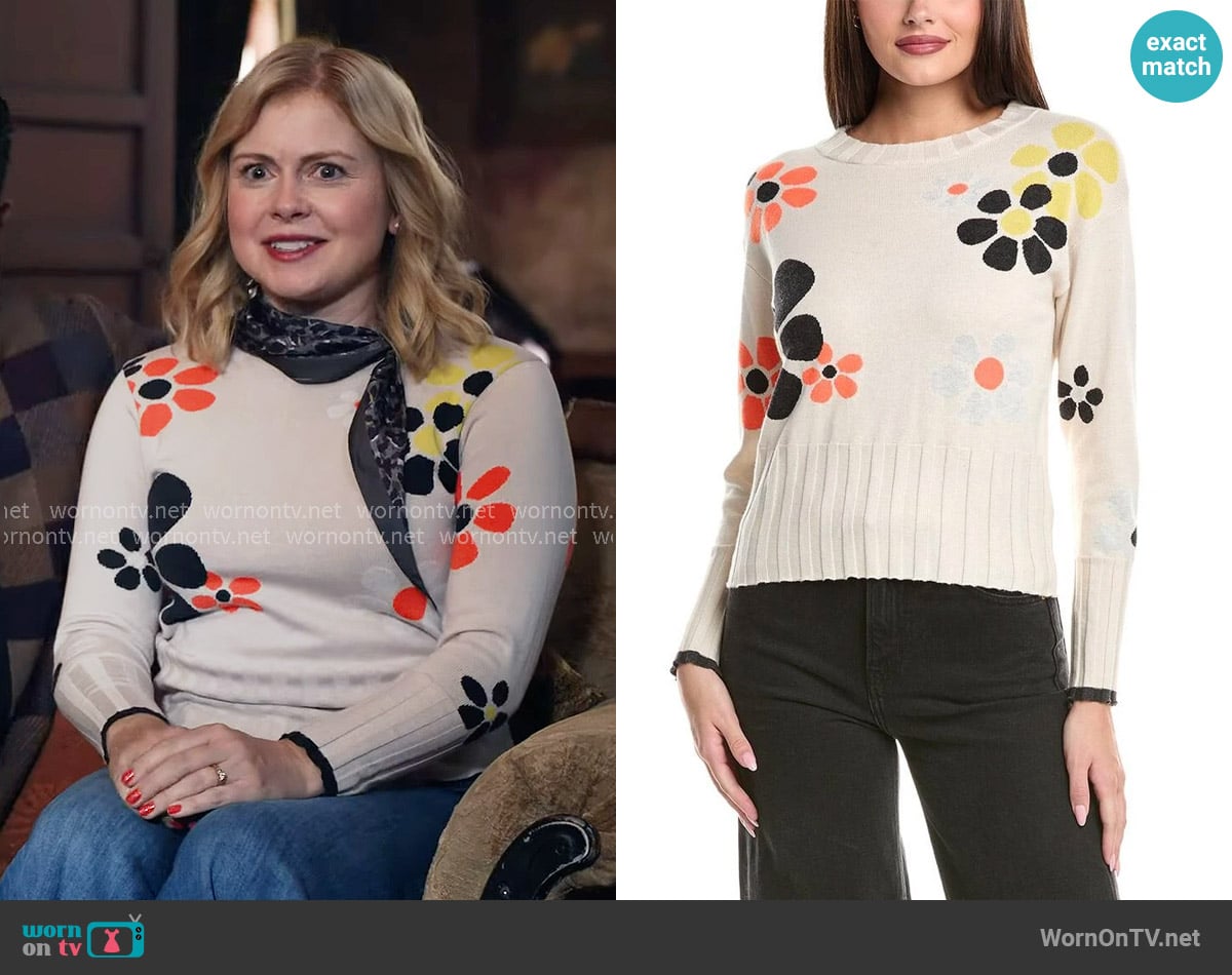 Wispr Blossom Silk-blend Sweater worn by Sam (Rose McIver) on Ghosts