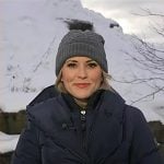 Erin McLaughlin’s navy hooded zip puffer jacket on Today