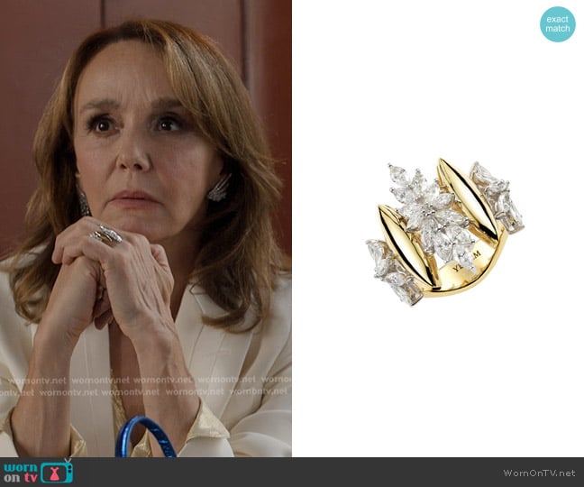 Yeprem Golden Strada Stackable Ring worn by Sylvie (Philippine Leroy-Beaulieu) on Emily in Paris