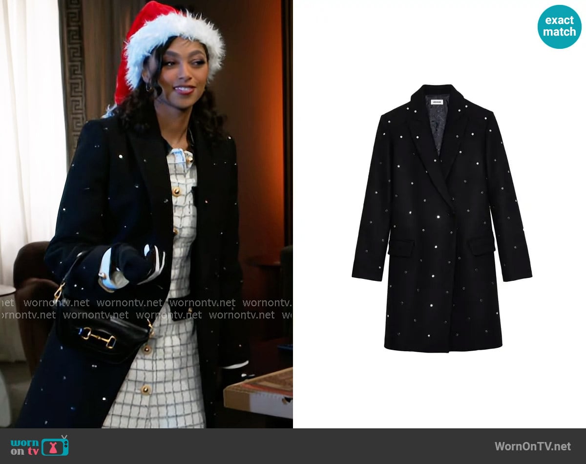 Zadig & Voltaire Marco Studded Coat worn by Kat Richardson (Colby Muhammad) on Beyond the Gates