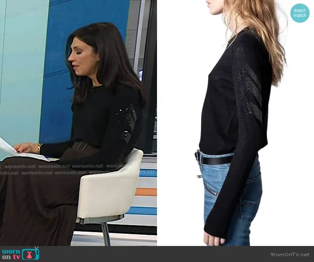 Zadig & Voltaire Miss CP Arrow Embellished Cashmere Sweater worn by Dr. Natalie Azar on Today