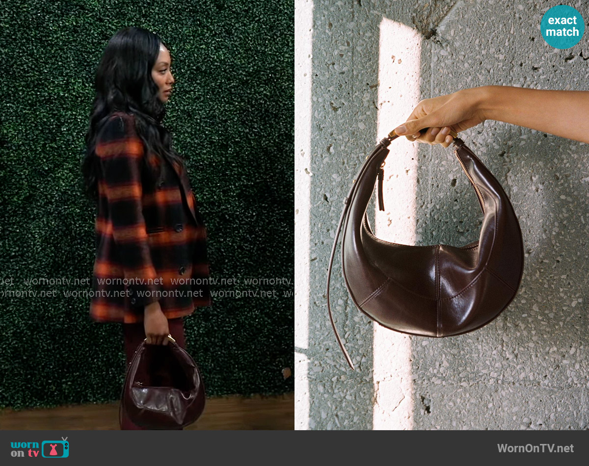 Zara Oval Bag with Metal Strap worn by Jordan Ashford (Tanisha Mariko Harper) on General Hospital