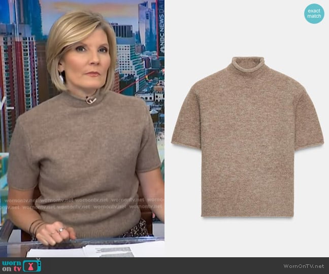 Kate’s short sleeve mock neck sweater on NBC News Daily