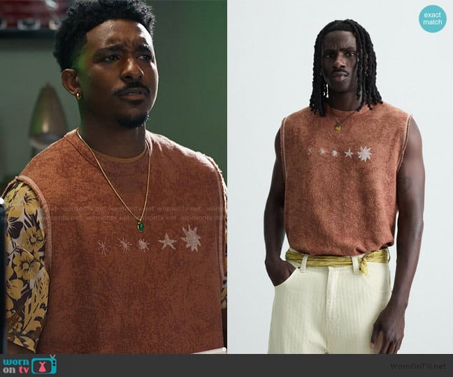 Jazz’s orange knit vest on Bel-Air Jazz’s orange knit vest on Bel-Air