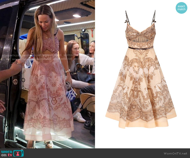 Zimmermann Crush Twist Front Midi Dress worn by Britani Bateman on The Real Housewives of Salt Lake City