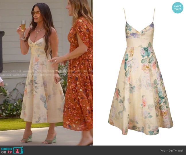 Zimmermann Floral-print Dress worn by Kyle Richards on The Real Housewives of Beverly Hills