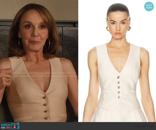 Zimmermann Natura Waistcoat worn by Sylvie (Philippine Leroy-Beaulieu) on Emily in Paris
