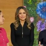 Rhiannon's black ribbed half-zip dress on Good Morning America