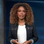 Zuri’s denim jacket and skirt on Access Hollywood