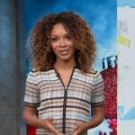 Zuri's striped polo sweater on Access Hollywood