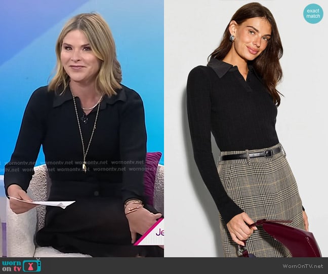 3.1 Phillip Lim Variegated Rib Polo Pullover worn by Jenna Bush Hager on Today