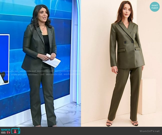 4th & Reckless Teresa Vegan Leather Blazer and Trousers worn by Liz Kreutz on Today