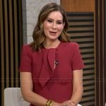 Rebecca’s burgundy tie neck dress on Good Morning America