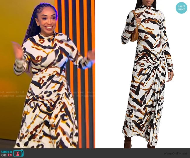 Ashley’s abstract print dress on Tamron Hall Show Ashley’s abstract print dress on Tamron Hall Show