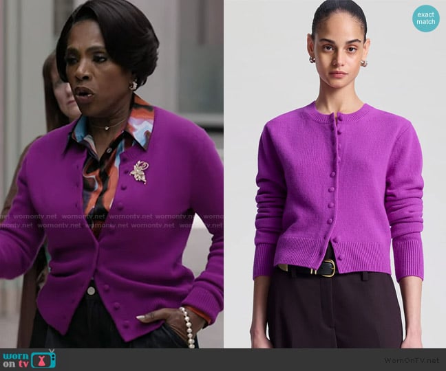 A.L.C. Skyler Cashmere Cardigan worn by Barbara Howard (Sheryl Lee Ralph) on Abbott Elementary
