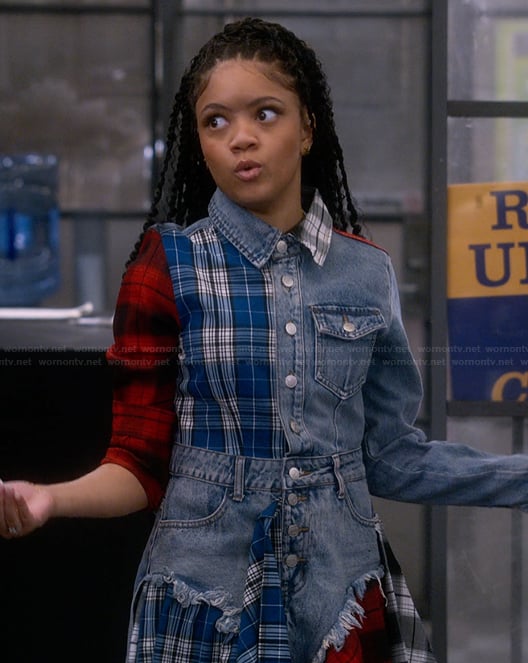 Aaliyah's mixed media dress on The Upshaws