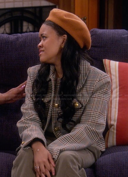 Aaliya’s plaid jacket on The Upshaws