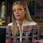 Abby’s fair isle zip sweater on The Young and the Restless