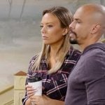 Abby's navy and red plaid shirt on The Young and the Restless