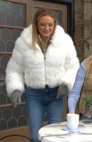 Abby's white fur jacket on The Young and the Restless