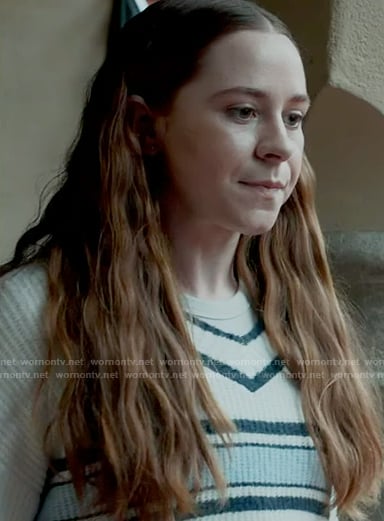 Abigails’ white striped sweater on 9-1-1