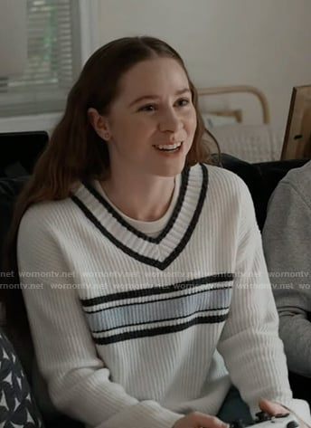 Abigail's white striped sweater on 9-1-1