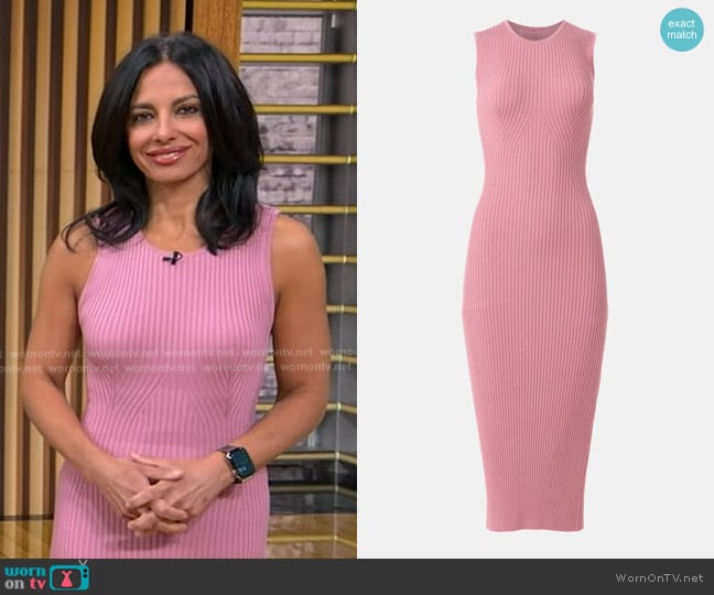 Adam Lippes Ribbed Knit Midi Dress worn by Dr. Tara Narula on Good Morning America