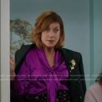 Addison’s purple tie neck blouse and floral pencil skirt on Greys Anatomy