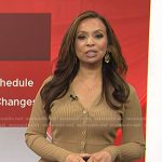 Adelle’s beige peplum cardigan on Today