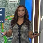 Adelle's black v-neck tweed mini dress on Today