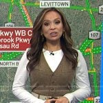 Adelle’s brown check sleeveless jumpsuit on Today