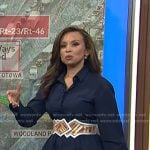 Adelle’s navy peplum shirtdress on Today