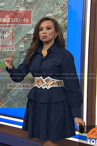 Adelle's navy peplum shirtdress on Today