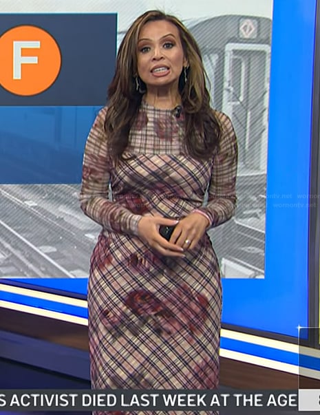Adelle's plaid floral mesh dress on Today