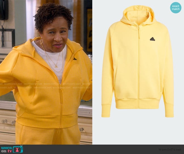 Adidas Full-Zip Hooded Track Jacket worn by Lucretia Turner (Wanda Sykes) on The Upshaws