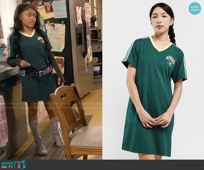 Adidas Tee Dress worn by Aaliyah Upshaw (Khali Spraggins) on The Upshaws