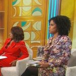 Adriana Diaz’s floral cowl-neck dress on CBS Mornings