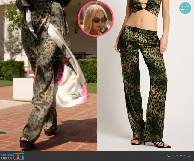 Adriana Iglesias Edith Pants in Leopard Silk Satin worn by Rachel Zoe on The Real Housewives of Beverly Hills