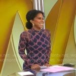 Adriana Diaz’s lattice print mesh dress on CBS Mornings