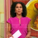 Adriana Diaz’s pink keyhole maxi dress on CBS Mornings