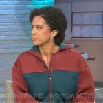Adriana Diaz’s burgundy and green hoodie on CBS Mornings