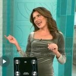 Adriane Kiss’s green velvet dress on CBS Mornings