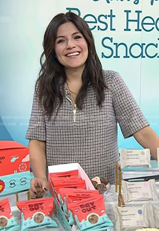 Adrianna's plaid quarter-zip dress on Today