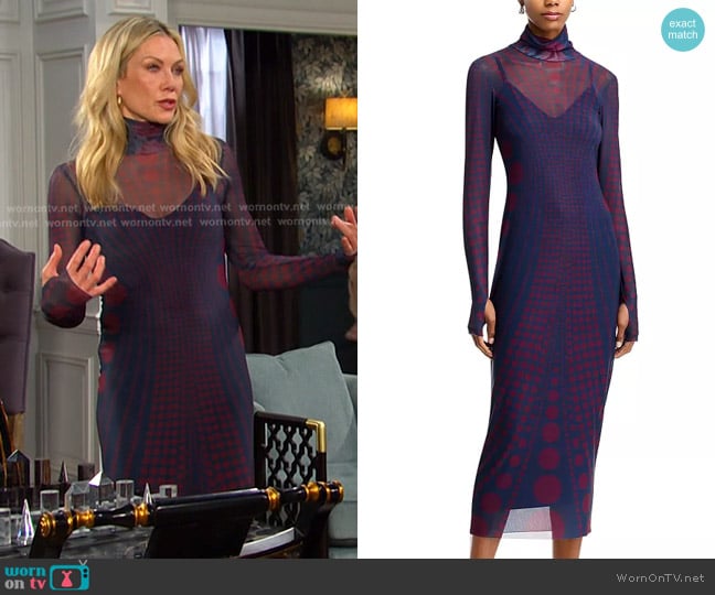 AFRM Shailene Turtleneck Dress worn by Kristen DiMera (Stacy Haiduk) on Days of our Lives