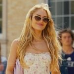 Ainsley’s floral print corset mini dress on Landman